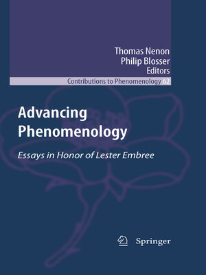 cover image of Advancing Phenomenology